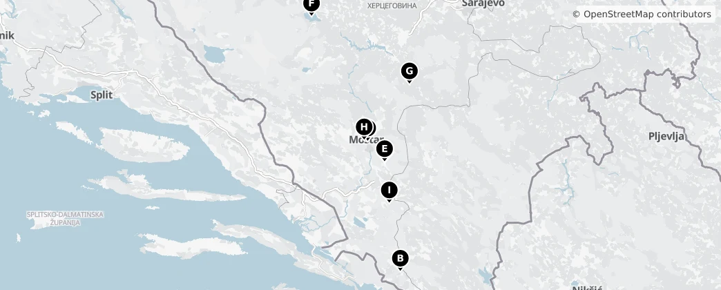 Map of Герцеговино-Неретвенский кантон