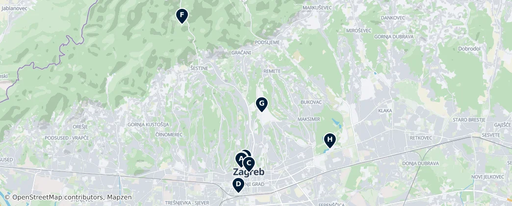 Map of Загреб
