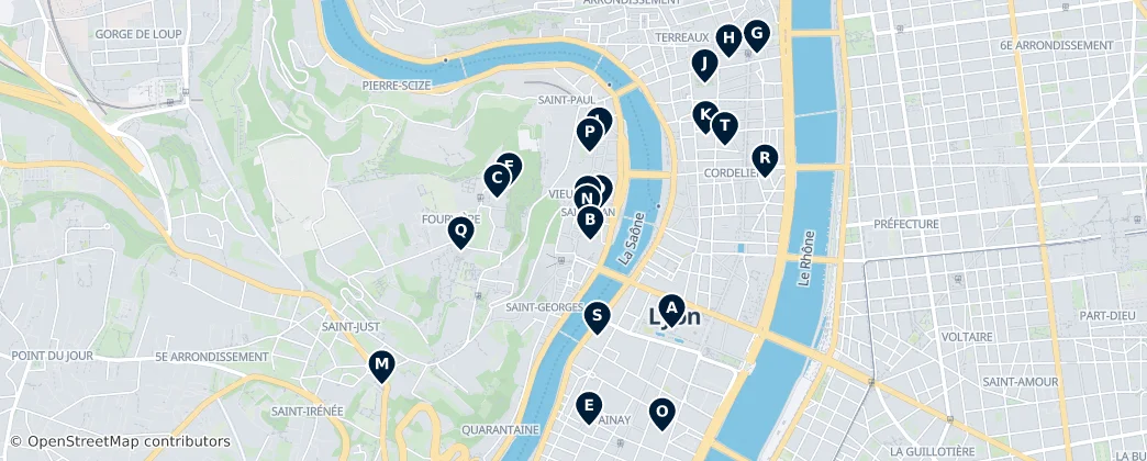 Map of Историческая часть города Лион