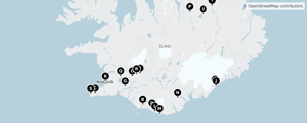 Map of Ísland