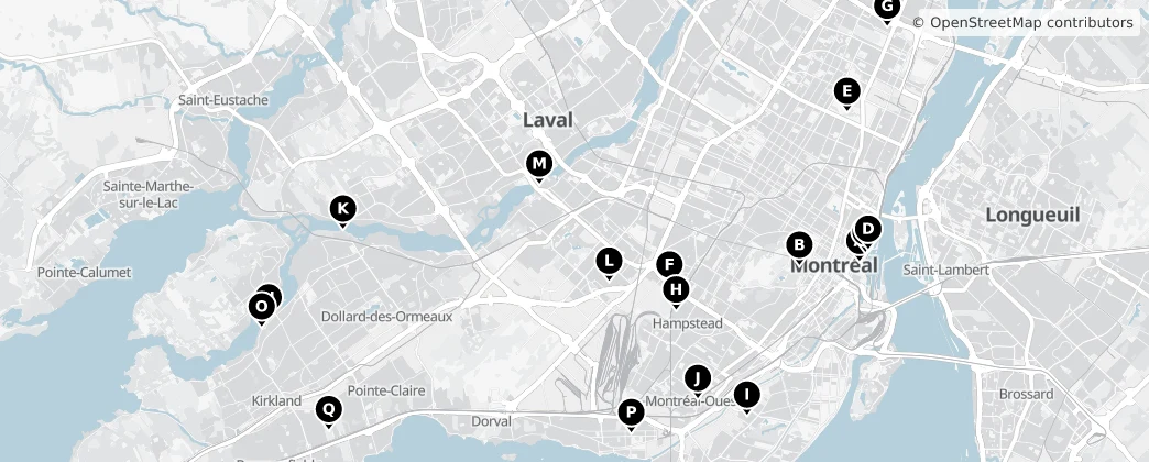 Map of Île de Montréal