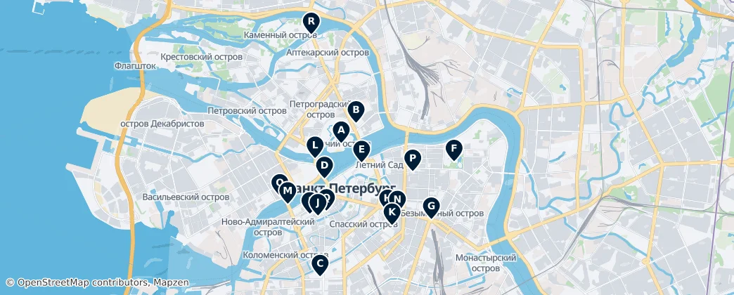 Map of Istoriceskij centr Sankt-Peterburga