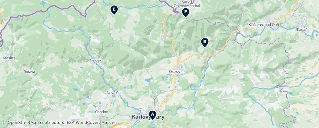 Map of Карловы Вары