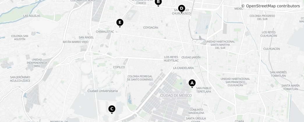 Map of Койоакан