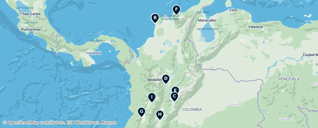 Map of Колумбия
