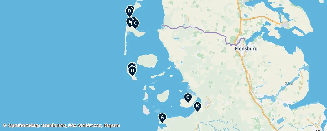 Map of Северная Фрисландия