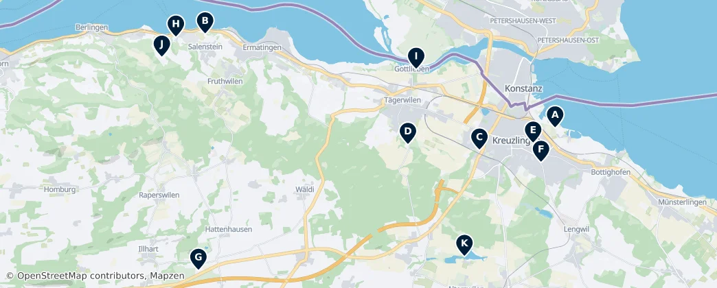 Map of Bezirk Kreuzlingen