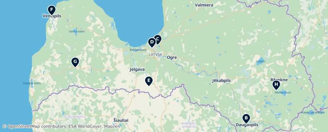 Map of Латвия