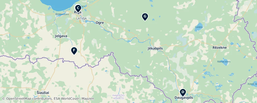 Map of Латвия