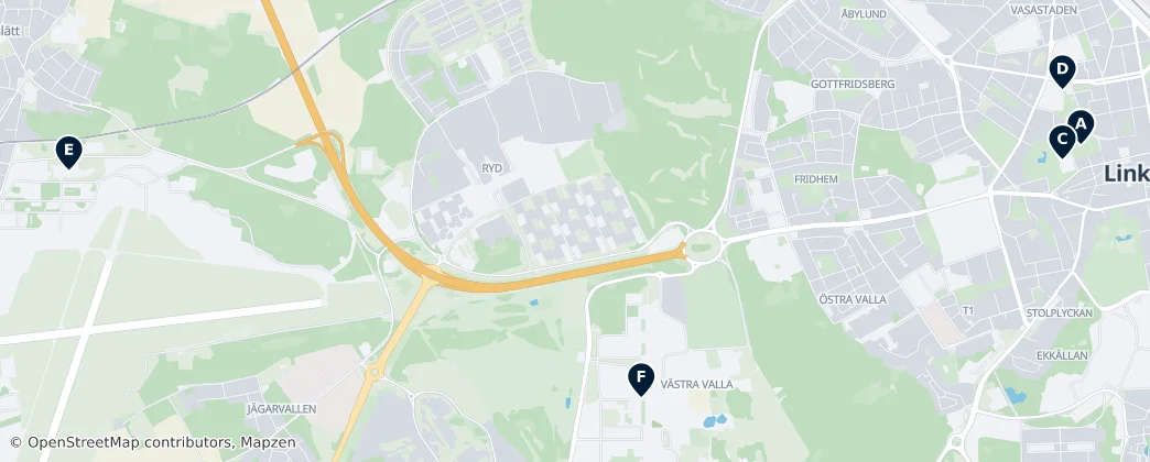 Map of Linköping Municipality