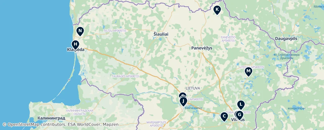Map of Литва