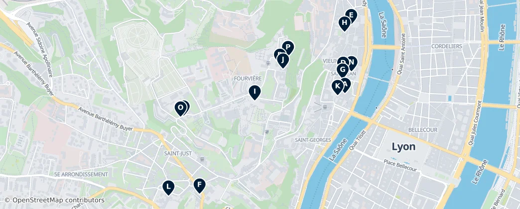 Map of 5th arrondissement of Lyon