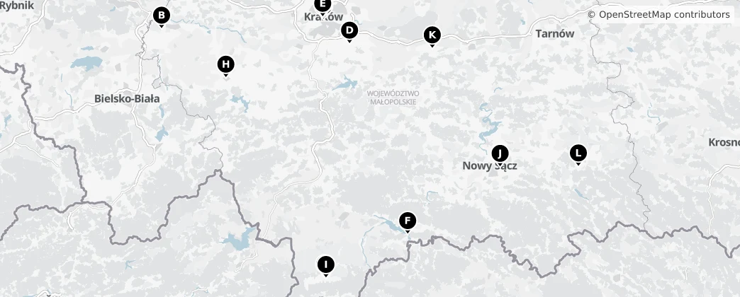Map of Малопольское воеводство