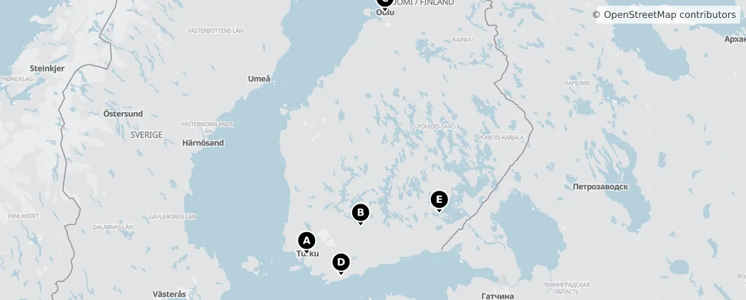 Map of Материковая Финляндия