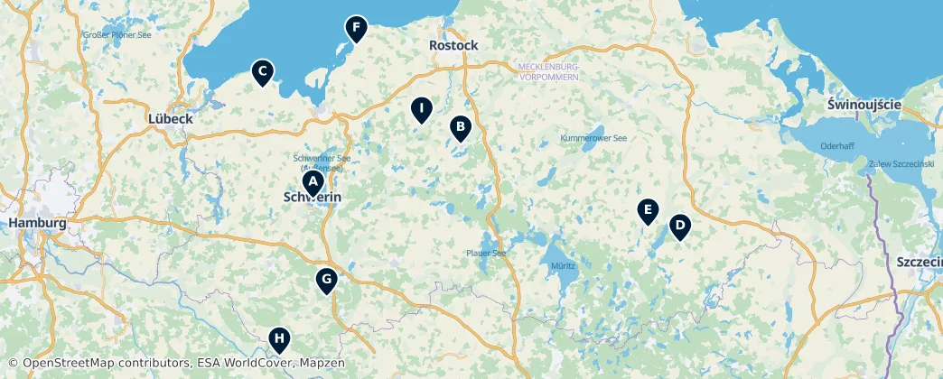 Map of Мекленбург