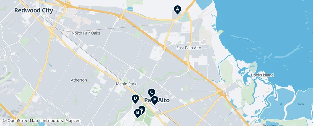 Map of Менло-Парк
