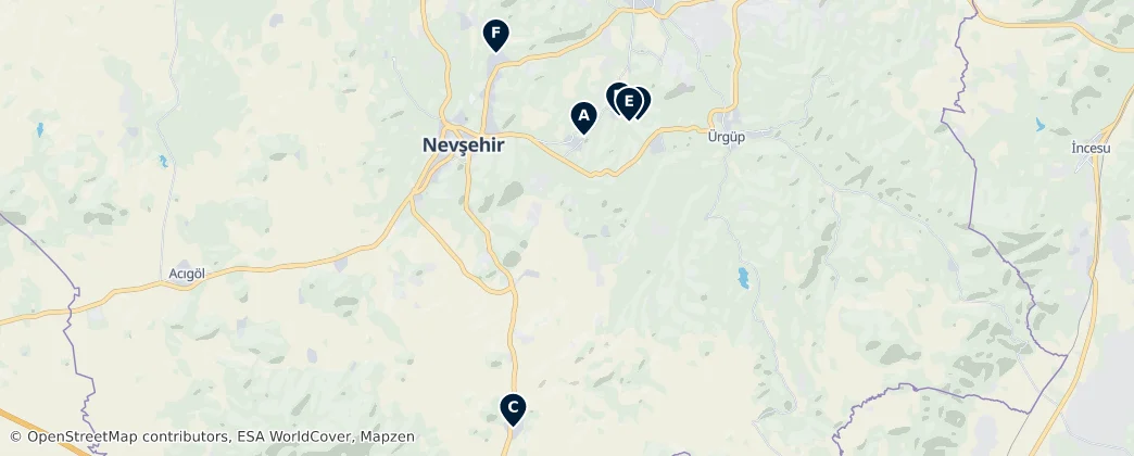Map of Nevşehir Merkez