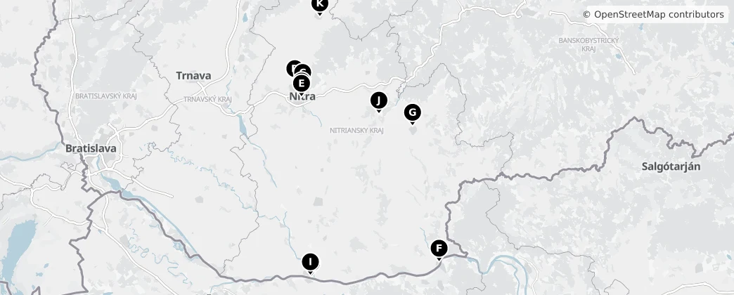 Map of Нитранский край