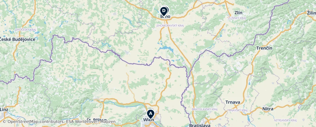 Map of Нижняя Австрия