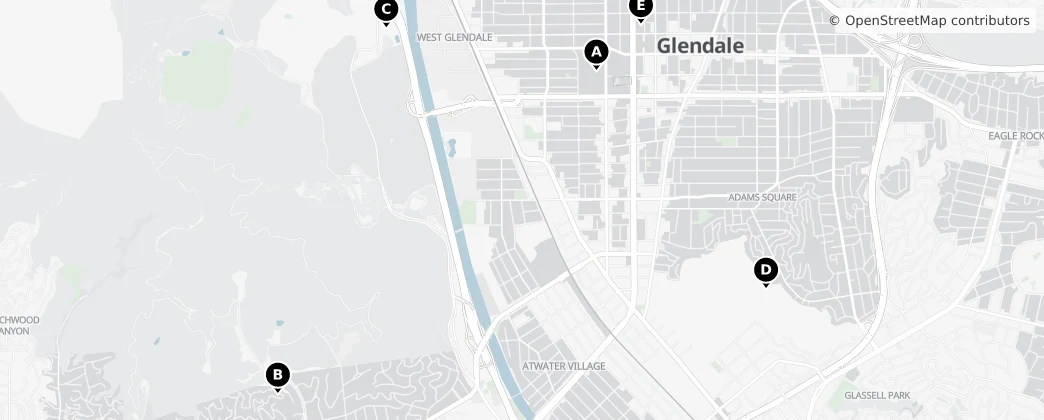 Map of North Glendale