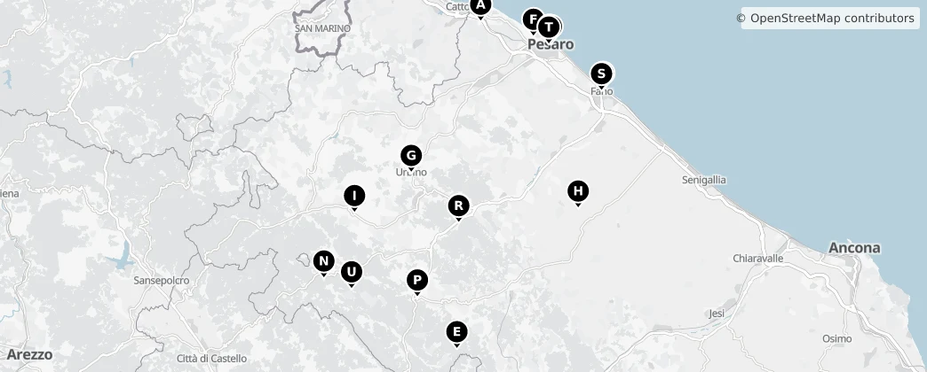 Map of Пезаро-э-Урбино