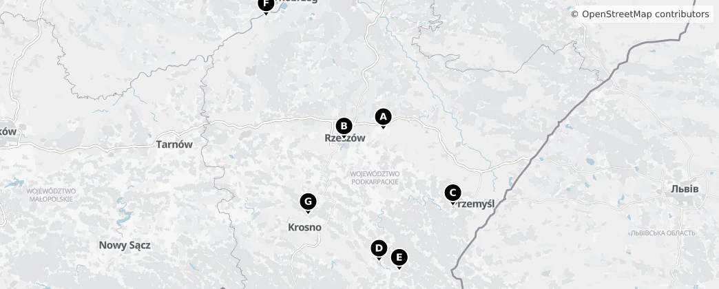 Map of Подкарпатское воеводство