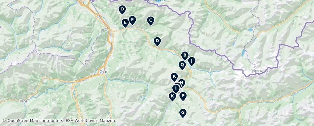 Map of Prättigau/Davos Region