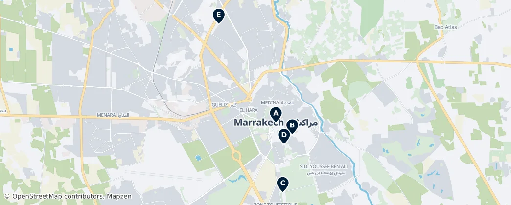 Map of Prefecture de Marrakech malt mraksh