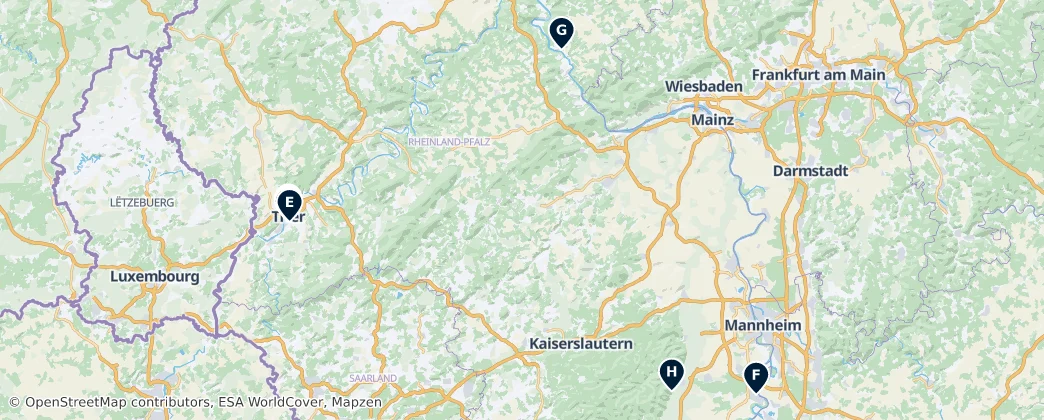 Map of Рейнланд-Пфальц