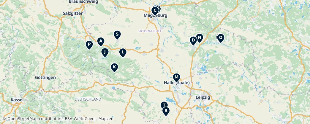 Map of Саксония-Анхальт