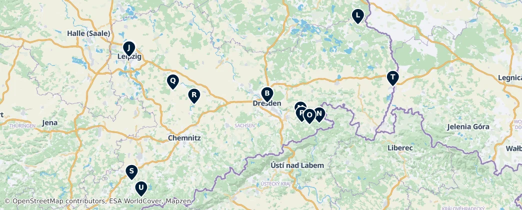 Map of Саксония
