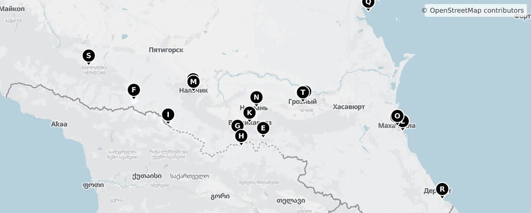 Map of Северо-Кавказский федеральный округ