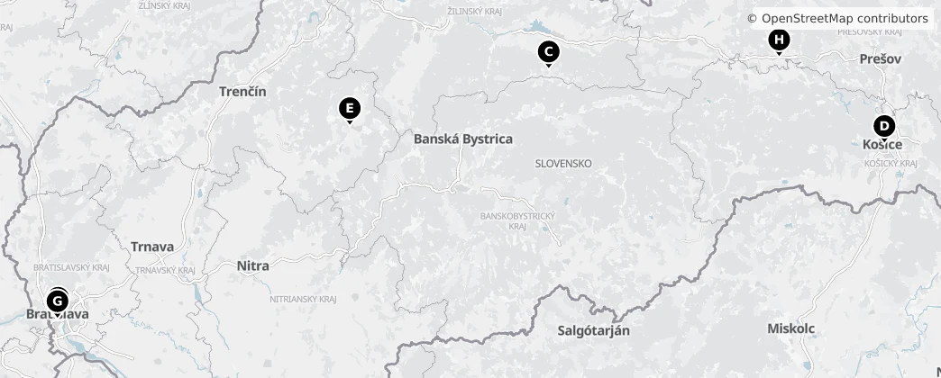 Map of Словакия
