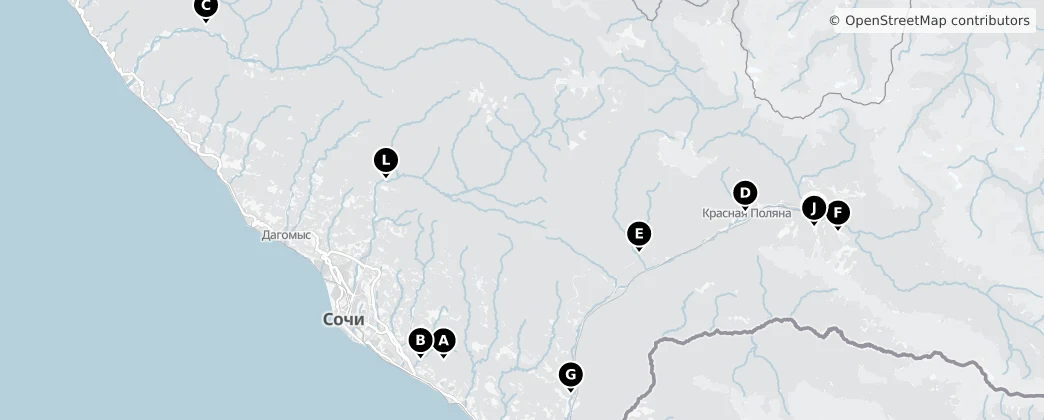 Map of Сочинский национальный парк