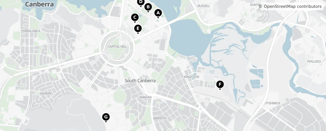 Map of Южная Канберра