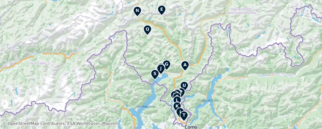 Map of Тичино