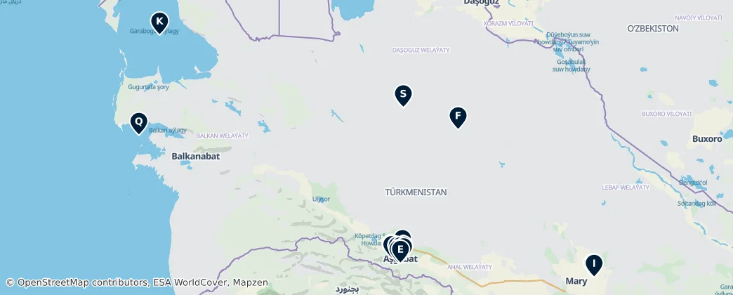 Map of Туркменистан