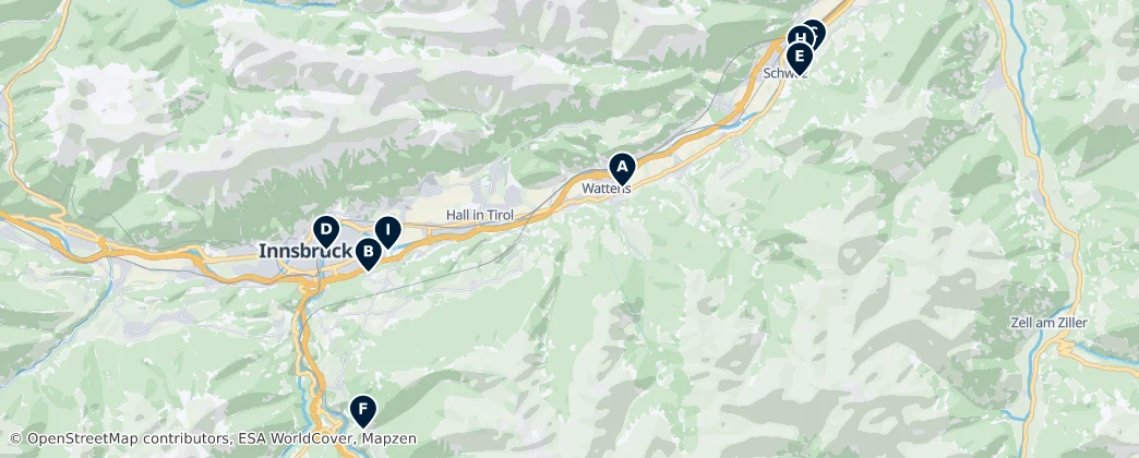 Map of Tux Alps