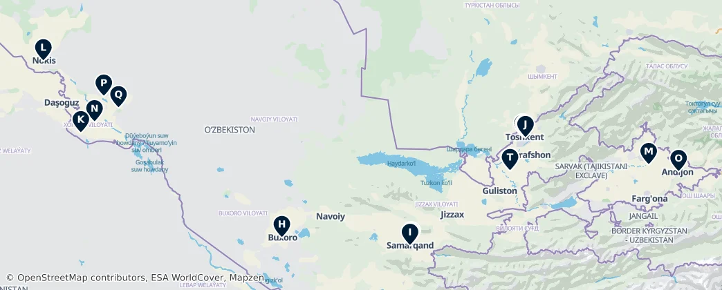 Map of Узбекистан