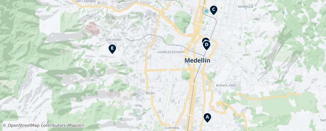 Map of Aburrá Valley