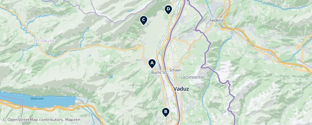Map of Wahlkreis Werdenberg