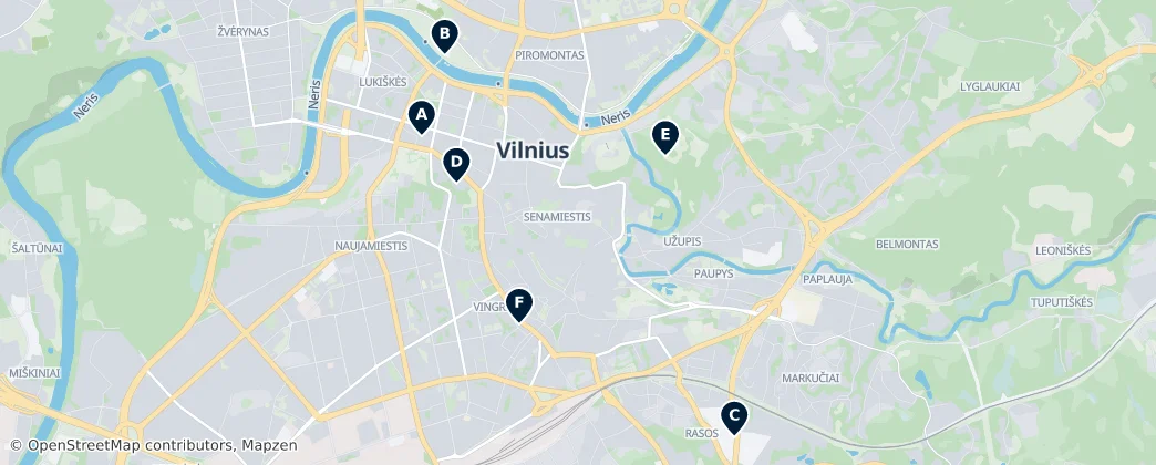 Map of Вильнюсское городское самоуправление