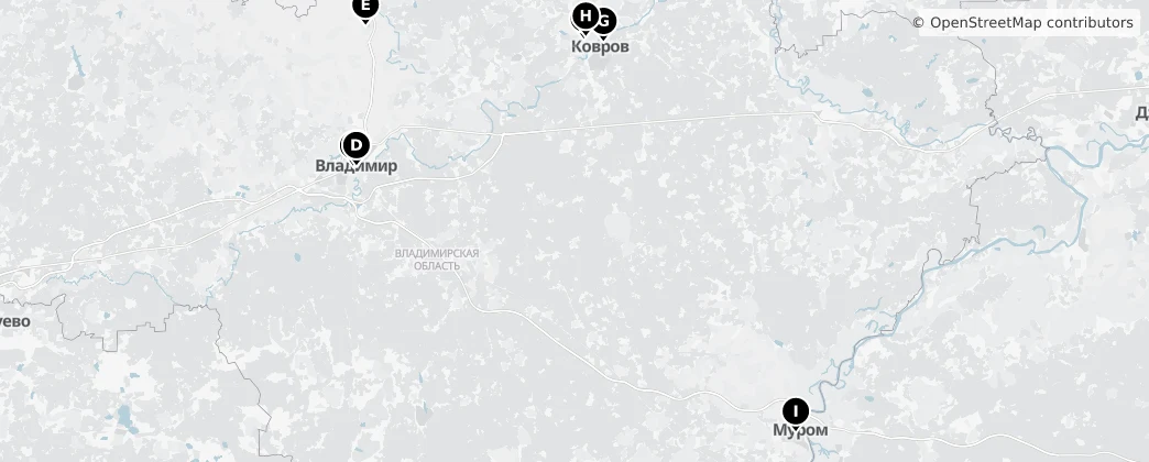Map of Владимирская область