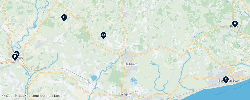 Map of Восточный Суссекс