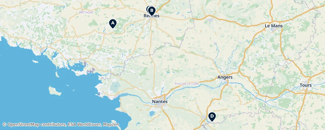 Map of West France