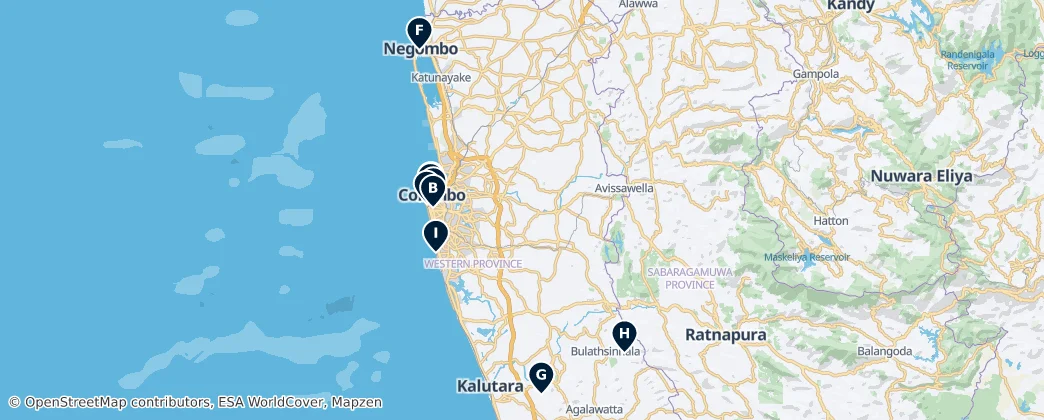 Map of Западная провинция