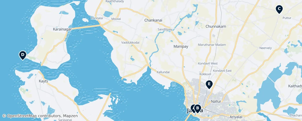 Map of Джафна