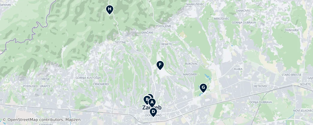 Map of Загреб