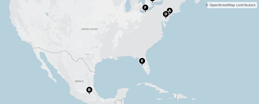 Map of North America