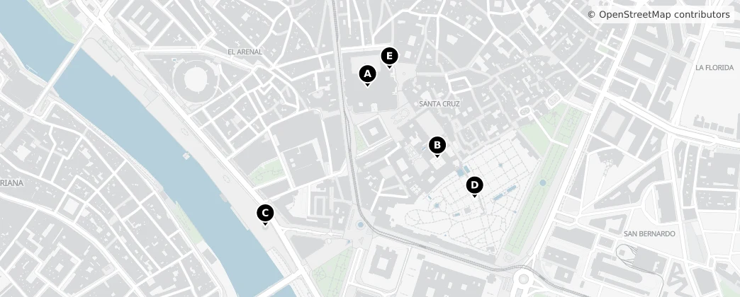 Map of Santa Cruz, Seville